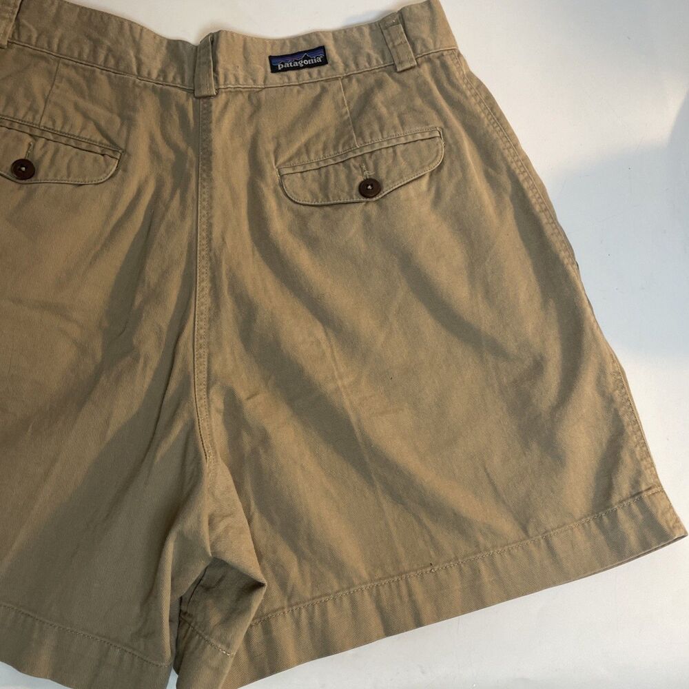 Vtg 90s Patagonia Canvas High Rise 6" Stand Up Hiking Shorts Womens 12 Tan - Picture 6 of 9